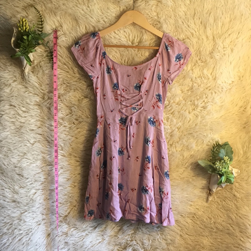NWOT Mimi Chica Mauve & Blue Flower Dress Small